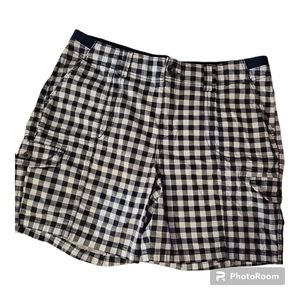 EUC Style & Co gingham shorts, navy and white, 16